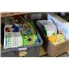 Image 1 : TWO TOTES OF KIDS TOYS POTTY AND PICTURES