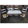 Image 1 : MODERN DINING TABLE W/FOUR ROPE SEAT CHAIRS