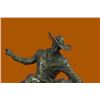 Image 2 : Bronco Buster Bronze Sculpture on Marble Base Western Art Figurine