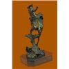 Image 4 : Bronco Buster Bronze Sculpture on Marble Base Western Art Figurine