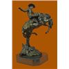 Image 6 : Bronco Buster Bronze Sculpture on Marble Base Western Art Figurine