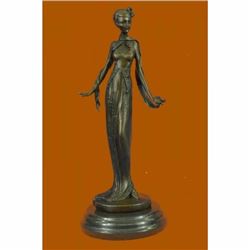 Art Nouveau Fashion Model Bronze Sculpture