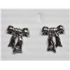 Image 1 : new Sterling Silver Rhoduim Plated Diamond Ribbon Earring Retail $150