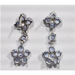 new 10kt White Gold Tanzanite (1.54ct) Earrings Insurance Value $1073