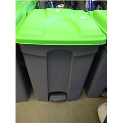 NEW GREY & GREEN FLIP TOP WASTE BASKET