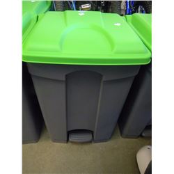 NEW GREY & GREEN FLIP TOP WASTE BASKET