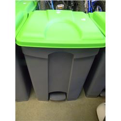 NEW GREY & GREEN FLIP TOP WASTE BASKET