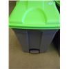 Image 1 : NEW GREY & GREEN FLIP TOP WASTE BASKET