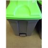 Image 1 : NEW GREY & GREEN FLIP TOP WASTE BASKET