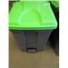 Image 1 : NEW GREY & GREEN FLIP TOP WASTE BASKET