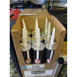 2 BOXES OF 9 (18 TOTAL) UNIFLEX BLACK ROOFING SEALANT