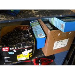 BOX OF GLOSTICK FLYING INSECT TRAPS/BOX OF GRIP RITE 3.5" SPIRAL NAILS