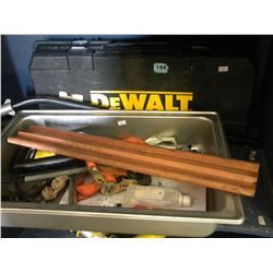 DEWALT TOOLBOX/TRAY OF MISC/BUSH TRIMMER BLADE
