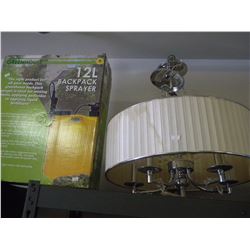 12L BACKPACK SPRAYER/CHROME HANGING CEILING LIGHT