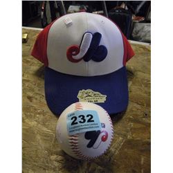 VINTAGE MONTREAL BASEBALL HAT & BASEBALL