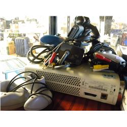 XBOX 360 WITH MULTIPLE CONTROLLERS/POWERCORDS