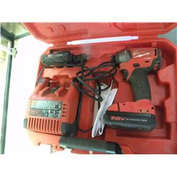 MILWUAKEE 18V LITHIUM-ION CORDLESS DRILL WITH CHARGER & CASE