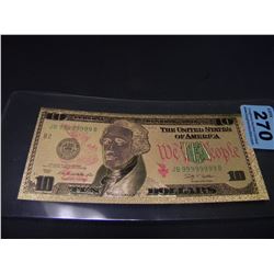 AMERICAN GOLD FOIL 100 DOLLAR COLLECTORS BILL