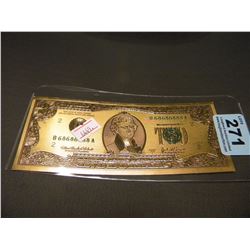 AMERICAN GOLD FOIL 10 DOLLAR COLLECTORS BILL