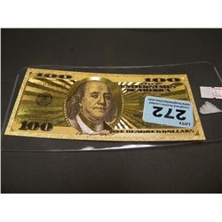 AMERICAN GOLD FOIL 2 DOLLAR COLLECTORS BILL