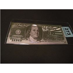 AMERICAN SILVER FOIL 100 DOLLAR COLLECTORS BILL