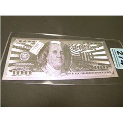 AMERICAN SILVER FOIL 100 DOLLAR COLLECTORS BILL