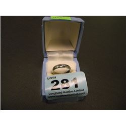 SILVER & BROWN CZ RING