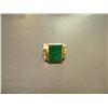 Image 1 : 10K gold green stone ring