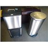 Image 1 : BLACK & STAINLESS DOUBLE STACKED GARBAGE BIN/STAINLESS GARBAGE CAN