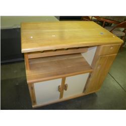 OAK 2 DRAWER PORTABLE ISLAND (ESTATE ITEM)
