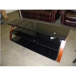 3 TIERED DARK GLASS 60" TV STAND