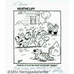 George Gately - Original Comic Strip Art for Heathcliff Daily dated 7-17-74 (McNaught Syndicate,
