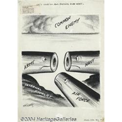 Rube Goldberg - Original Art for Editorial Cartoon dated 8-30-48. (No publisher, 1948).