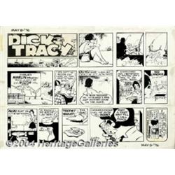 Chester Gould - Original Comic Strip Art for Dick Tracy Sunday (Chicago Tribune, 1976).