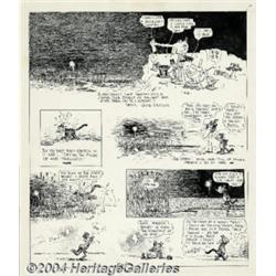 George Herriman - Original Comic Strip Art for Krazy Kat, dated 12-21-19 (Hearst, 1919).
