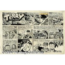 George Wunder - Original Comic Strip Art for Terry and the Pirates Sunday (News Syndicate, 1954).