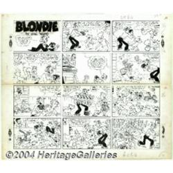Chic Young - Original Comic Strip Art for Blondie Sunday dated 8-19-56 (King Features Syndicate,