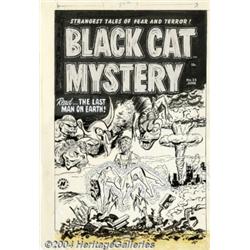 Al Avison - Original Cover Art for Black Cat Mystery #35 (Harvey, 1950s).