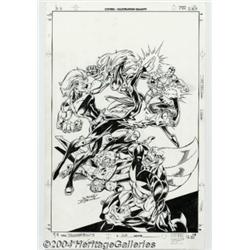 Mark Bagley and Scott Hanna - Original Cover Art for Thunderbolts #20 (Marvel, 1998).