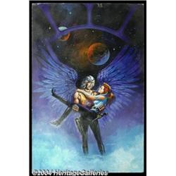Ken Barr - Original Painting, "Winged Man with Woman" (undated).