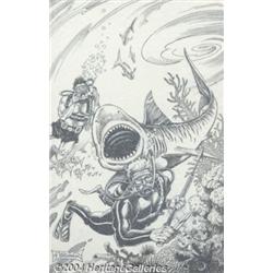 Frank Brunner - Original Shark Attack Illustration (2001).