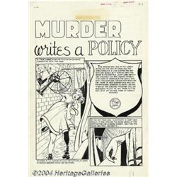 Johnny Craig - Original Art for Crime Patrol #15, Complete 8-Page Story, "Murder Writes a Policy"