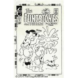 Ray Dirgo - Original Cover Art for The Flintstones and Pebbles #24 (Charlton, 1973).
