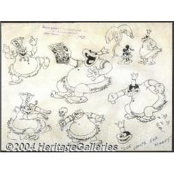 Disney Studios - Original Animation Art Model Sheet for Cannibal King from Trader Mickey (Disney,