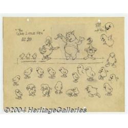 Disney Studios - Original Animation Model Sheet for The Wise Little Hen (undated).