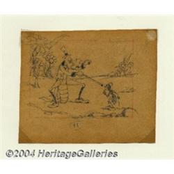 Disney Studios - Original Animation Storyboard Frame for The Grasshopper and the Ants (undated).