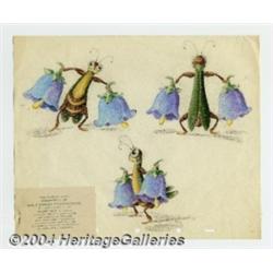 Walt Disney Studios -Original Art Animation Art "Dancing Flowers" (undated).