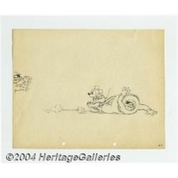 Disney Studios - Original Animation Sketches for Touchdown Mickey, Group of 4 (Disney, 1932).