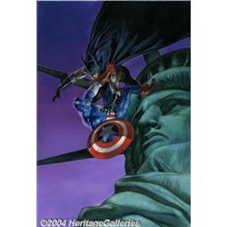 Dave Dorman - Original Trading Card Art - Captain America/Batman (DC/Marvel, 1990s).