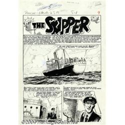 George Evans - Original Art for Piracy #6, Complete 6-page Story "The Skipper" (EC, 1955).